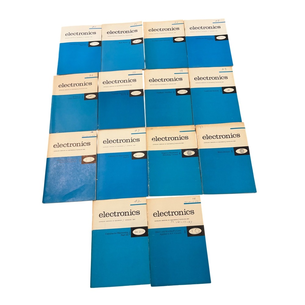 Vintage Cleveland Institute of Electronics Course Booklets Lot of 14 CIE Lessons